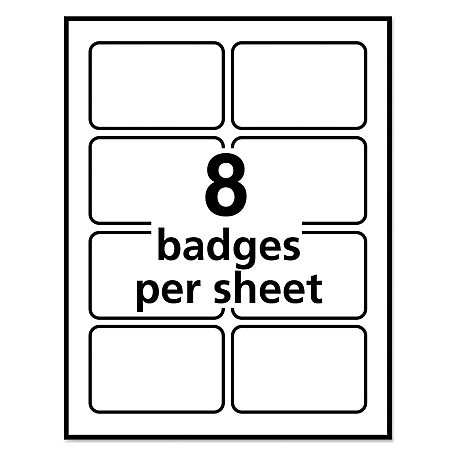 Avery-Avery EcoFriendly Adhesive Name Badge Labels, 3.38 x 2.33, White,  400/Box (45395) 