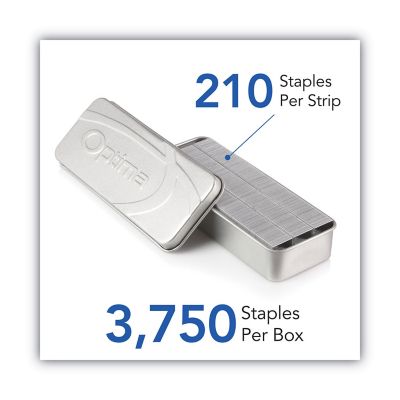 Image showing  Optima Staples, 0.25 in. x 0.5 in., Steel, 3,750-Pack