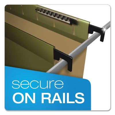 Image showing  Surehook Hanging Folders, Letter Size, 1/5-Cut Tab, Standard Green