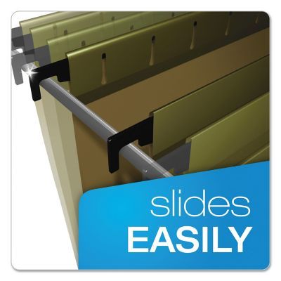 Image showing  Surehook Hanging Folders, Letter Size, 1/5-Cut Tab, Standard Green