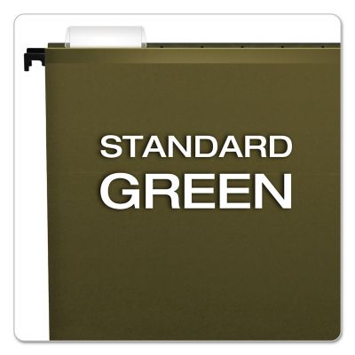 Image showing  Surehook Hanging Folders, Letter Size, 1/5-Cut Tab, Standard Green