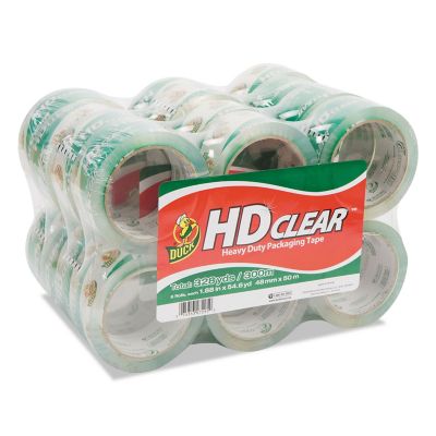 Duck Heavy-Duty Carton Packaging Tape, 3 in. Core, 1.88 in. x 55 yd., Clear, 24-Pack