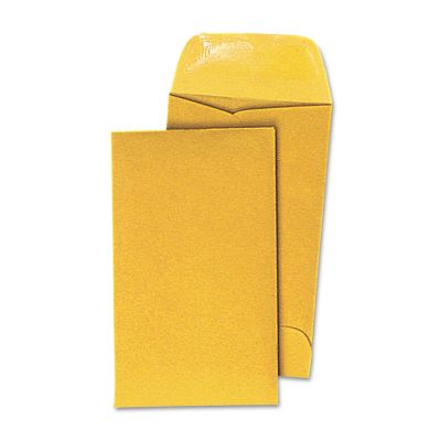 Universal Kraft Coin Envelopes, Round Flap, Gummed Closure, Light Brown Kraft, 500-Pack