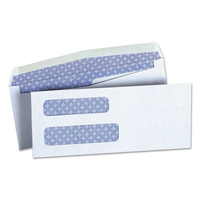 Universal Double Window Business Envelopes, #8-5/8, Square Flap, Gummed Closure, 3.63 x 8.63in., White, 500-Pack