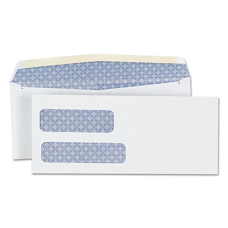 Universal Double Window Business Envelopes, #9, Blade Flap, Gummed Closure, 3.88 in. x 8.88 in., White, 500 pk.