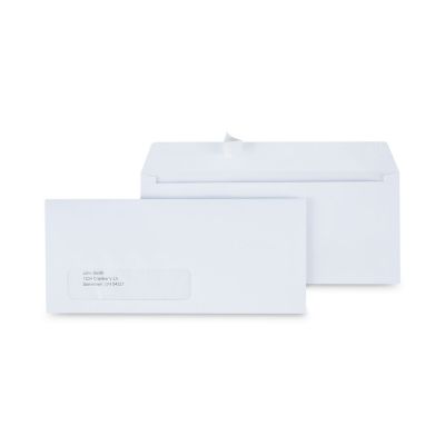 Universal Peel Seal Strip Business Envelopes, #10, Self-Adhesive, Lower Left Window, 4.13 x 9.5in., White, 500-Pack