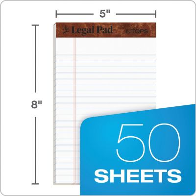 Image showing  Perforated Legal Pads, 5 in. x 8 in., White, 12-Pack