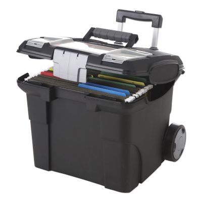 Storex Premium File Cart, 15 in. x 16.38 in. x 14.25 in., Black, 45 lb. Capacity