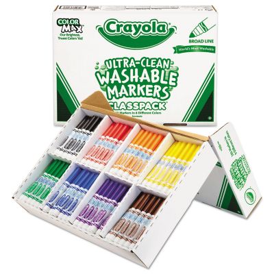 Image showing  Ultra-Clean Washable Markers Class Pack, Broad Bullet Tip, Assorted Colors, 200-Pack