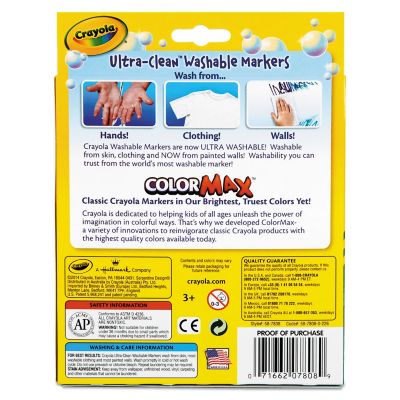 Image showing  Ultra-Clean Washable Markers, Broad Bullet Tip, Classic Colors, 8-Pack