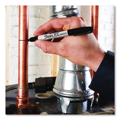 Image showing  T.E.C. Permanent Markers, Fine Bullet Tip, Black