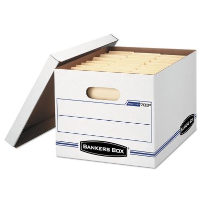 Bankers Box Stor/File Filing Storage Box, Letter/Legal Files, 12.5 in. x 16.25 in. x 10.5 in., White, 6-Pack