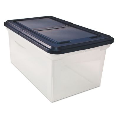 Image showing 1 th Innovative Storage Designs 28 in. Extra-Capacity File Tote, Letter Files, 23.25 in. x 14.25 in. x 10.63 in., Clear/Navy