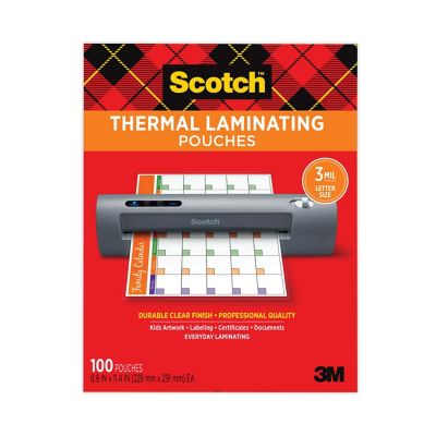 Scotch Laminating Pouches, 3 Mil, 9 x 11.5in., Gloss Clear, 100-Pack