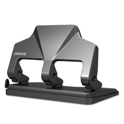 Universal 30-Sheet 3-Hole Power Assist Hole Punch, Black