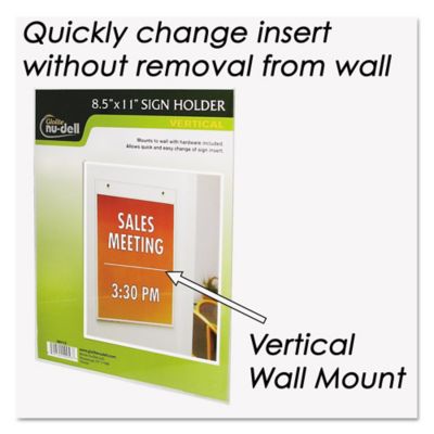 Image showing  Clear Plastic Sign Holder Wall Mount, 8.5 in. x 11 in.