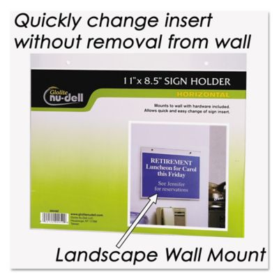 Image showing  Clear Plastic Sign Holder Wall Mount, 8.5 in. x 11 in., NUD38008Z
