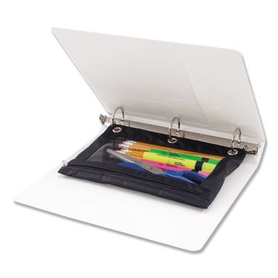 Image showing  Binder Pencil Pouch, 10 in. x 7-3/8 in., Black/Clear