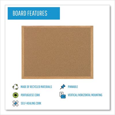 Image showing 2 th MasterVision Earth Cork Board, Wood Frame, 48 in. x 72 in.