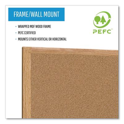 Image showing 3 th MasterVision Earth Cork Board, Wood Frame, 48 in. x 72 in.