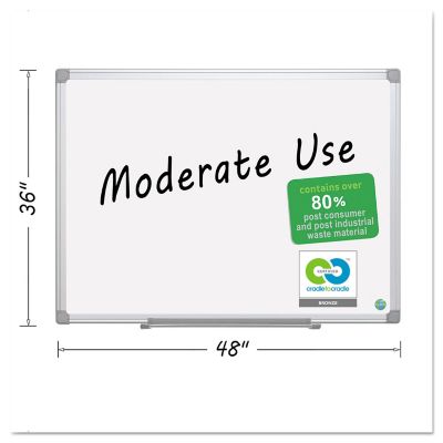Image showing  Earth Easy-Clean Dry Erase Board, White/Silver, 3 ft. x 4 ft.