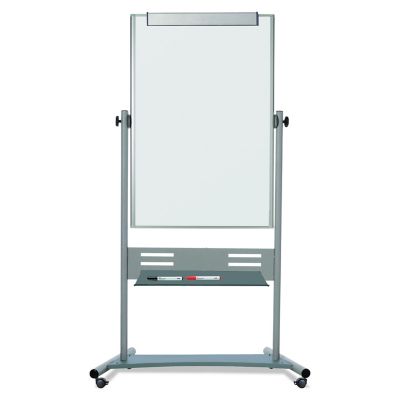 MasterVision Magnetic Reversible Mobile Easel, White/Silver, 47 in. x 35 in.