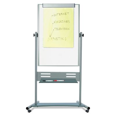 Image showing 1 th MasterVision Magnetic Reversible Mobile Easel, White/Silver, 47 in. x 35 in.