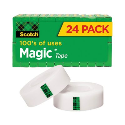 Scotch Magic Tape Value Pack, 1 in. Core, 0.75 in. x 83.33 ft., Clear, 24-Pack