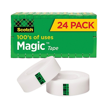 Scotch Magic Tape Value pk., 1 in. Core, 0.75 in. x 83.33 ft., Clear, 24-Pack