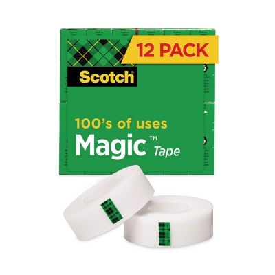 Scotch Magic Tape Value pk., 1 in. Core, 0.75 in. x 83.33 ft., Clear, 12-Pack