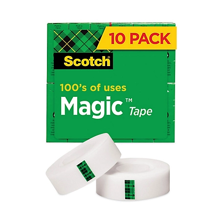 Scotch Magic Tape Value pk., 1 in. Core, 0.75 in. x 83.33 ft., Clear, 10-Pack