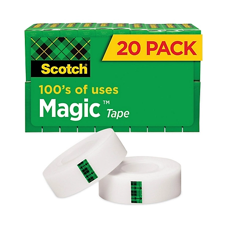 Scotch Magic Tape Value Pack, 1 in. Core, 0.75 in. x 83.33 ft., Clear, 20-Pack
