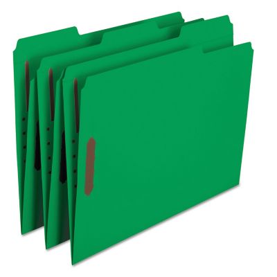 Image showing  Top Tab Colored 2-Fastener File Folders, 1/3-Cut Tabs, Letter Size, Green, 50-Pack