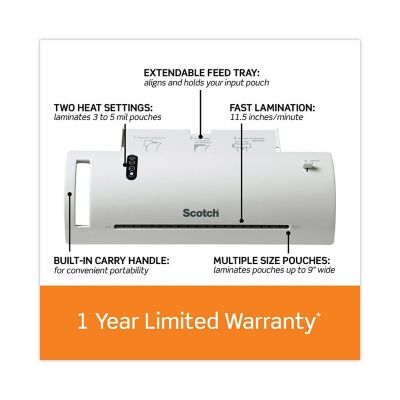 Image showing  Thermal Laminator Value Pack, 9 in. W Max Document, 5 Mil Max Document Thickness