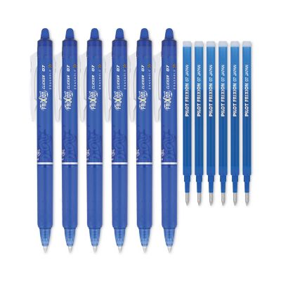 Image showing  Frixion Clicker Erasable Retractable Gel Pens, Blue, Fine 0.7 mm Tip