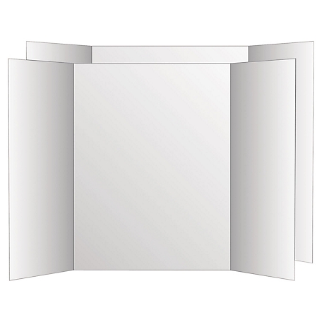 Eco Brites Two Cool Trifold Poster Board, 36 in. x 48 in., White, 6-Pack