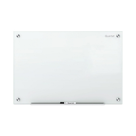 Quartet Infinity Magnetic Glass Marker Board, White, 36 in. x 24 in.