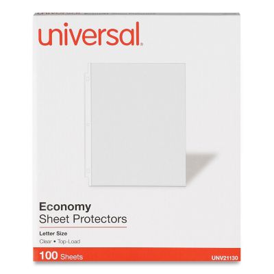 Universal Top-Load Poly Sheet Protectors, Economy, Letter Size, 100-Pack