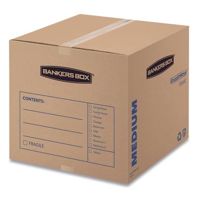 Bankers Box SmoothMove Basic Moving Boxes, Medium, Regular Slotted Container (RSC), 18 in. x 18 in. x 16 in., 20-Pack