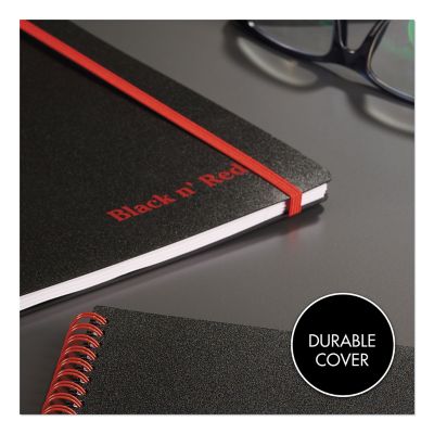 Image showing  Twin Wire Poly Cover Business Notebook, Wide/Legal Rule, Black Cover, 8.25 in. x 5.68 in., 70-Pack
