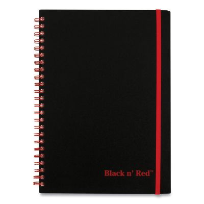 Image showing  Twin Wire Poly Cover Business Notebook, Wide/Legal Rule, Black Cover, 8.25 in. x 5.68 in., 70-Pack