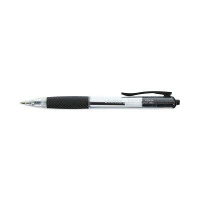 Image showing  Comfort Grip Retractable Ballpoint Pens, 1 mm, Black Ink, Clear Barrel, 12-Pack