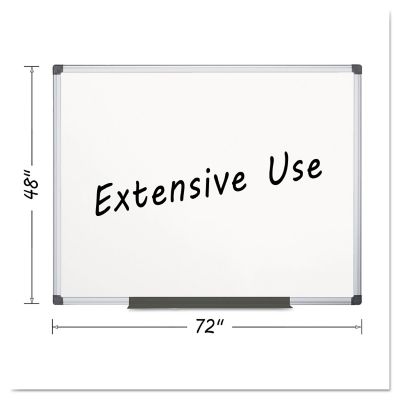 Image showing  Porcelain Value Dry Erase Board, White, Aluminum Frame, 48 in. x 72 in.