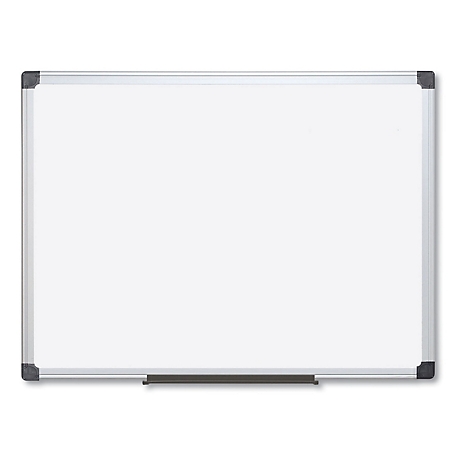 MasterVision Value Lacquered Steel Magnetic Dry Erase Board, White, Aluminum Frame, 96 in.