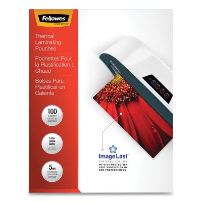 Fellowes Imagelast Laminating Pouches with UV Protection, 5 Mil, 9 in. x 11.5 in., Clear, 100 pk.