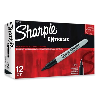 Image showing 8 th Sharpie Extreme Fine Point Permanent Markers, Fine Bullet Tip, Black, 12-Pack
