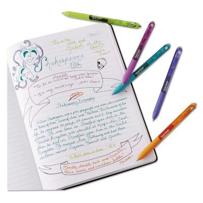 Image showing 5 th Paper Mate Inkjoy Retractable Gel Pens, Medium 0.7 mm Tip, Black Ink/Barrel, 12-Pack