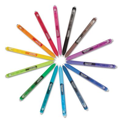 Image showing 7 th Paper Mate Inkjoy Retractable Gel Pens, Medium 0.7 mm Tip, Black Ink/Barrel, 12-Pack