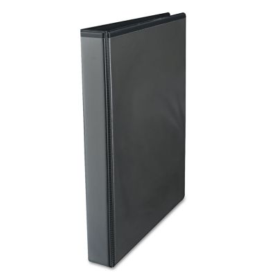 Image showing 3 th Universal Economy Round Ring View Binder, 3 Rings, 1 in. Capacity, 11 in. x 8.5 in., Black