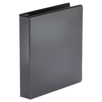 Universal Economy Round Ring View Binder, 3 Rings, 1.5 in. Capacity, 11 in. x 8.5 in., Black